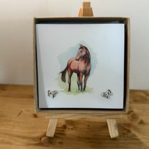 Horse image with Sterling Silver Earrings