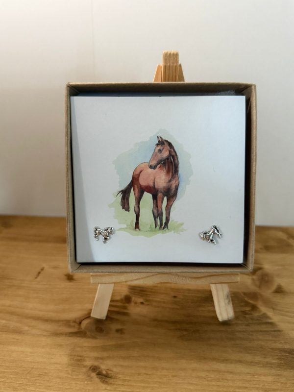 Horse image with Sterling Silver Earrings