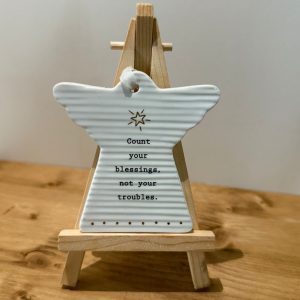 Ceramic ridged Angel shaped plaque