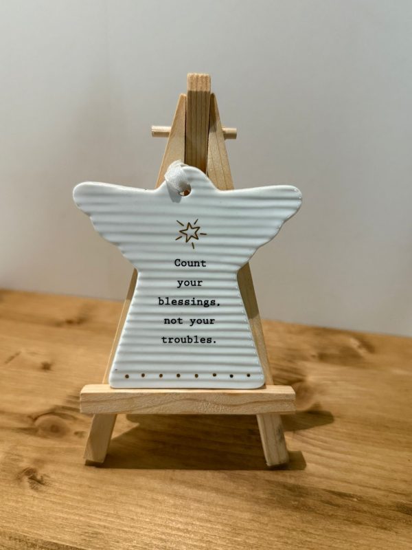 Ceramic ridged Angel shaped plaque