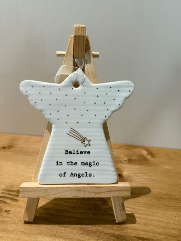 Angel shaped plaque
