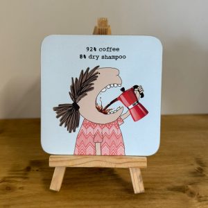 Decorative Coaster with Illustration and Text