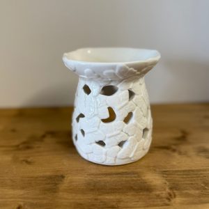 Ceramic Wax Melter Oil Burner in White